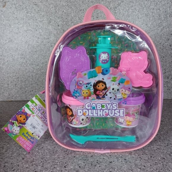 Backpack Bag Play Dough Toy Gabby's Dollhouse Netflix Set New - Picture 1 of 5